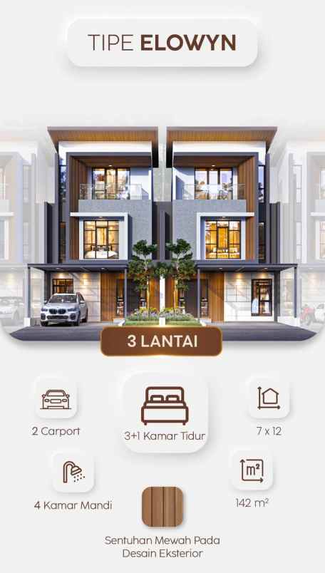 dijual rumah jl aria putra serua indah