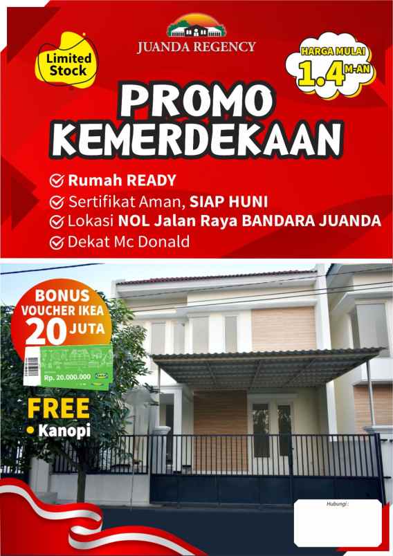 dijual rumah juanda regency