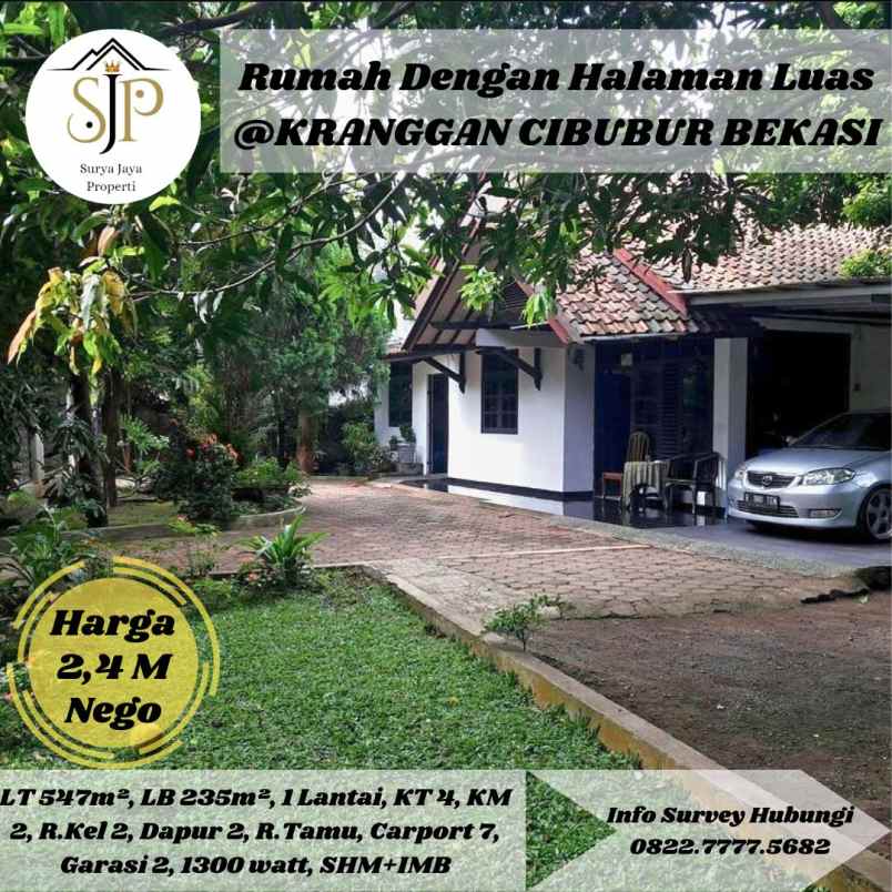 dijual rumah kranggan cibubur bekasi