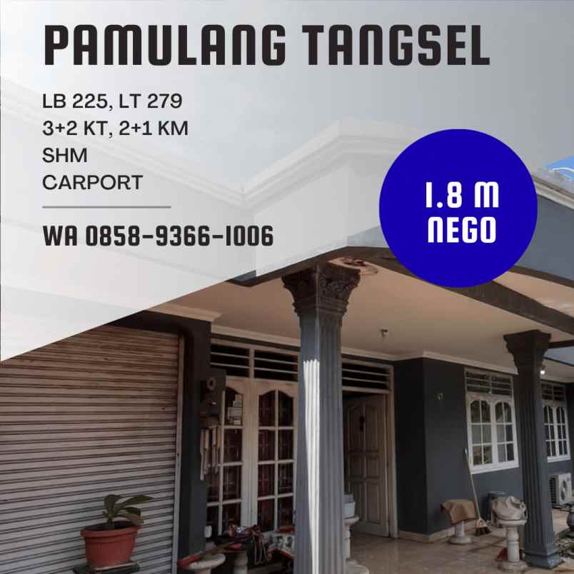 dijual rumah pamulang permai i