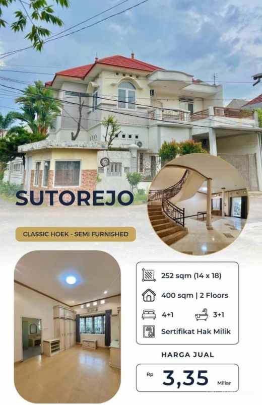 dijual rumah sutorejo
