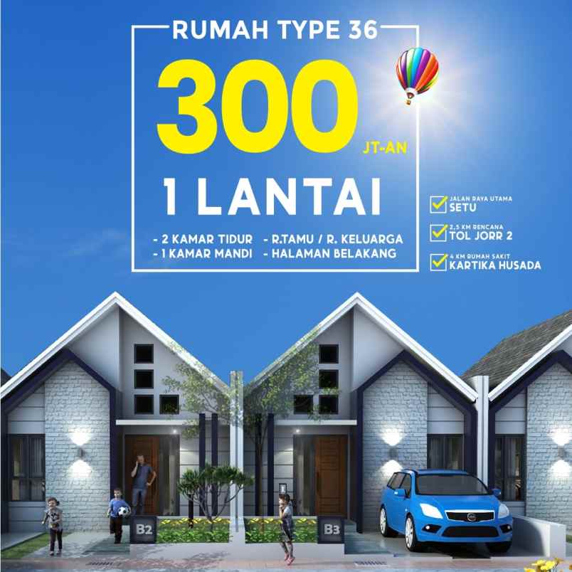 dijual rumah taman rahayu kec setu kab