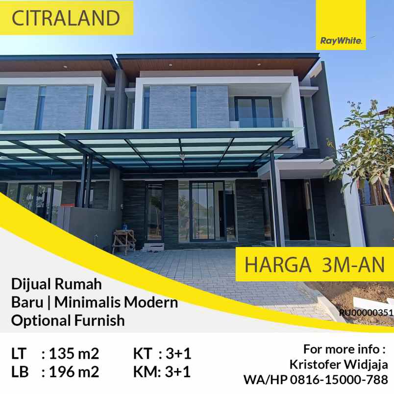 dijual rumah woodland citraland surabaya