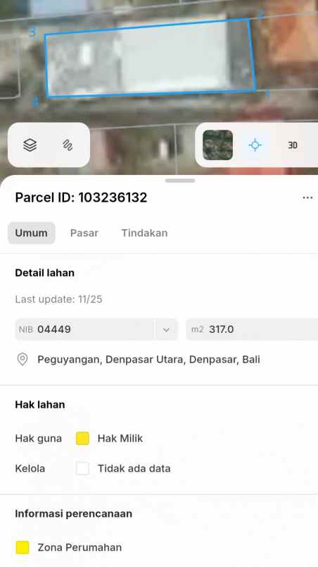 dijual tanah ayani utara