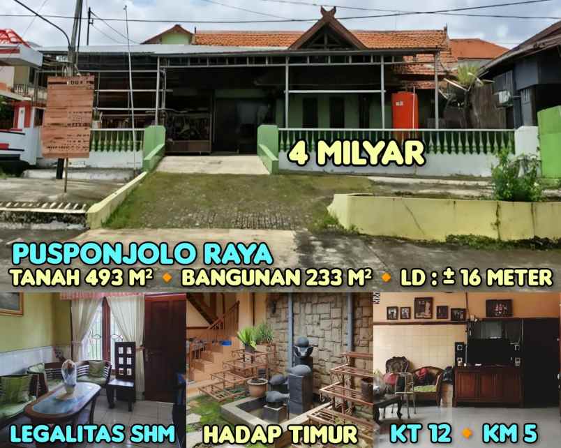 dijual tanah dan bangunan di pusponjolo raya semarang