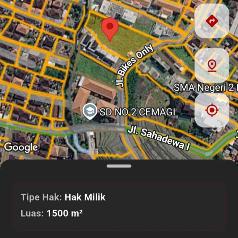 dijual tanah jl sahadewa