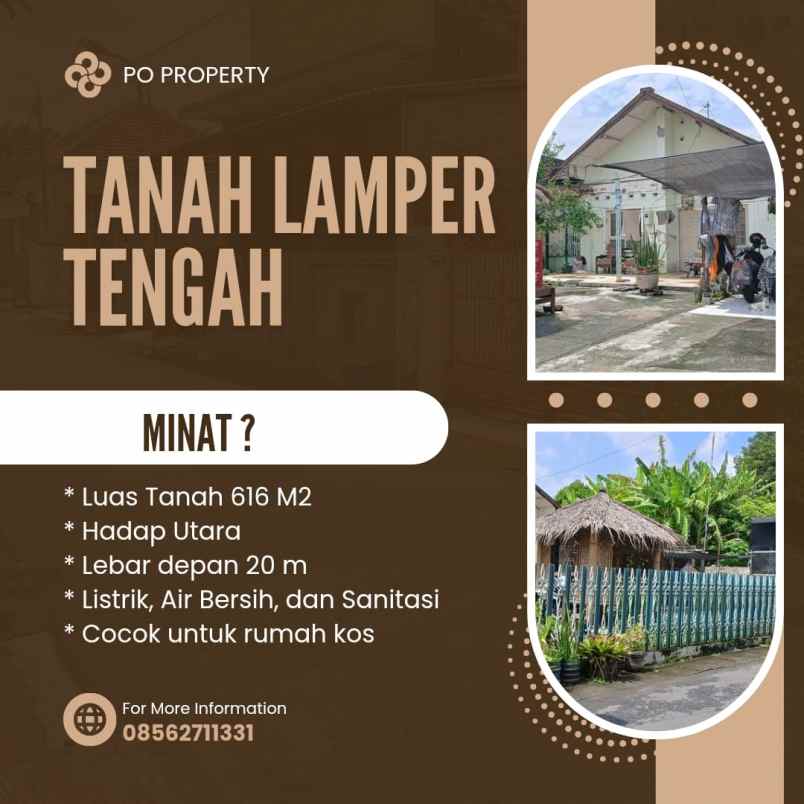 dijual tanah lamper tengah