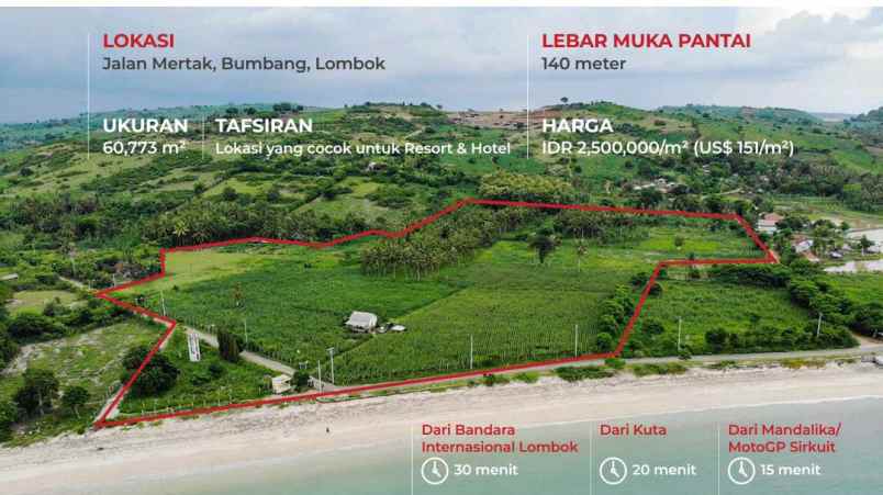 dijual tanah mertak bumbang lombok