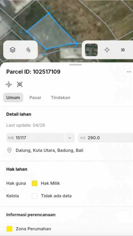 dijual tanah pegending