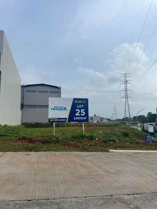 dijual tanah taman tekno x bsd