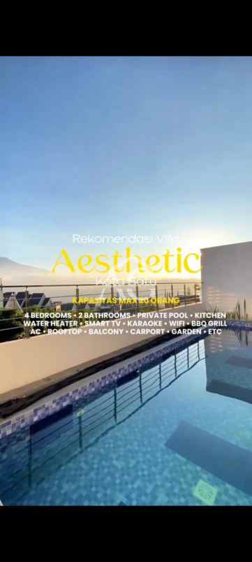 dijual villa aethetic full furnish di kota batu