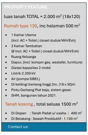 dijual villa jl citarik babakan rahayu