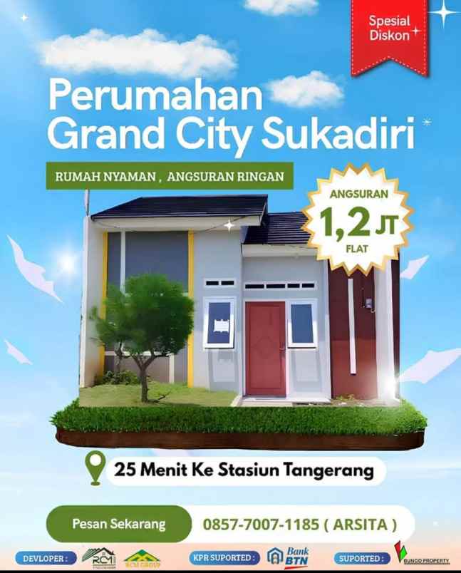 hunian subsidi bercluster 2kt 1km