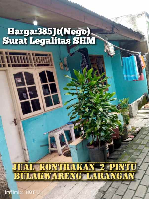 jual cepat rumah kontrakan 2 pintu
