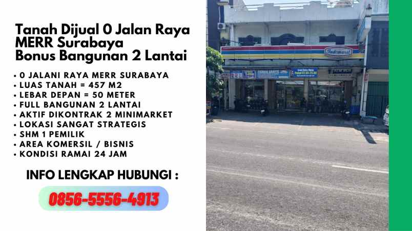 jual tanah bonus bangunan 2 lantai di merr surabaya