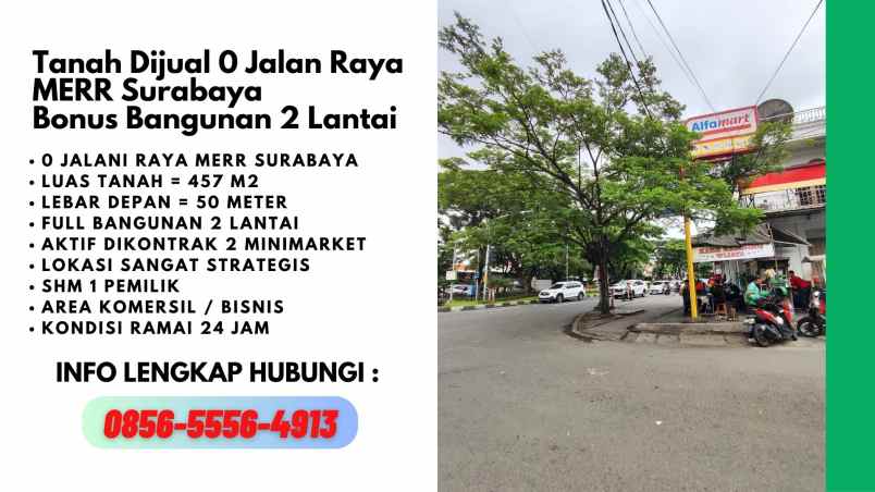 jual tanah bonus bangunan 2 lantai di merr surabaya
