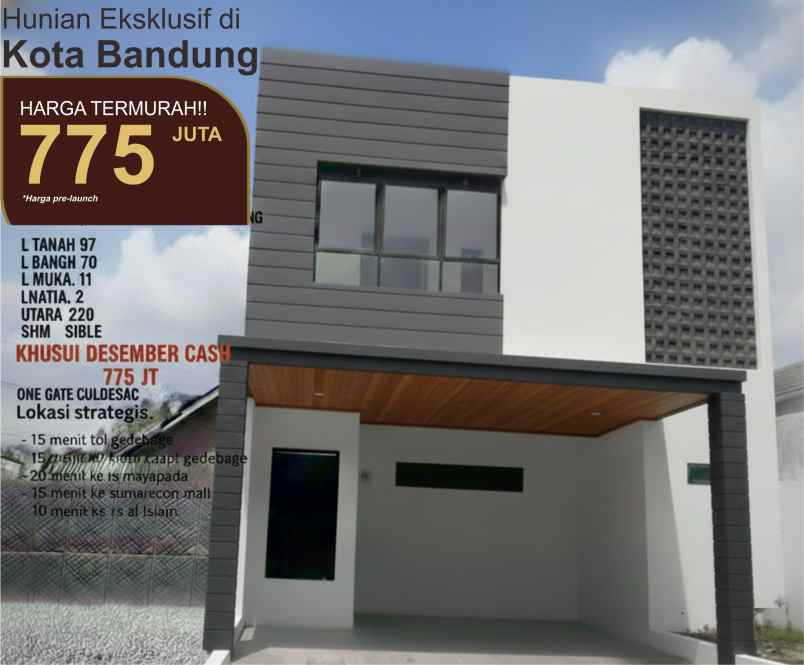 rumah 2 lantai di bandung kota
