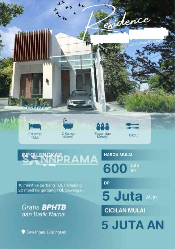 rumah dalam cluster pondok petir dekat the park mall