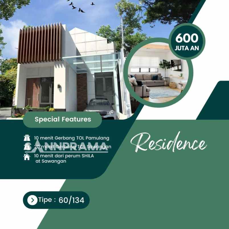 rumah dalam cluster pondok petir dekat the park mall