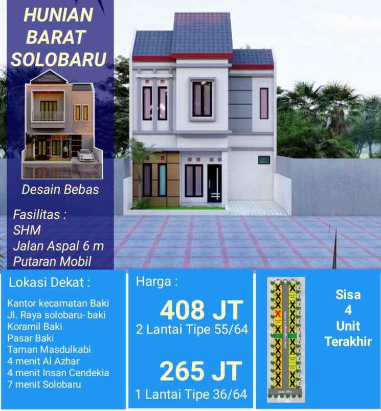 rumah dua lantai di menuran baki solobaru