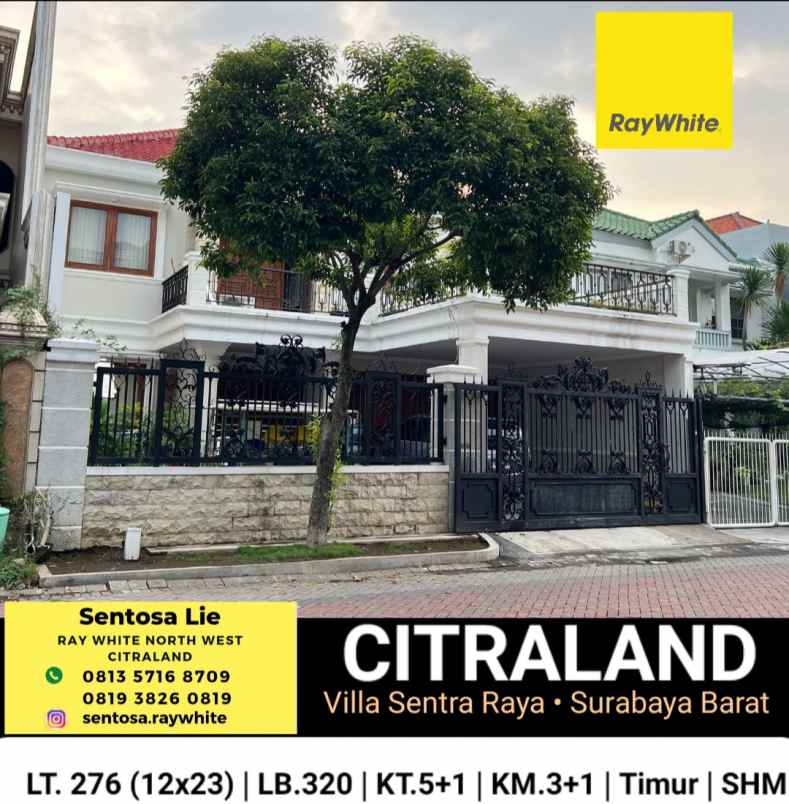 rumah villa sentra raya citraland marmer shm