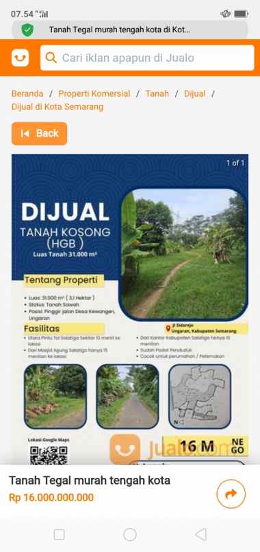 tanah tegal luas cocok untuk usaha