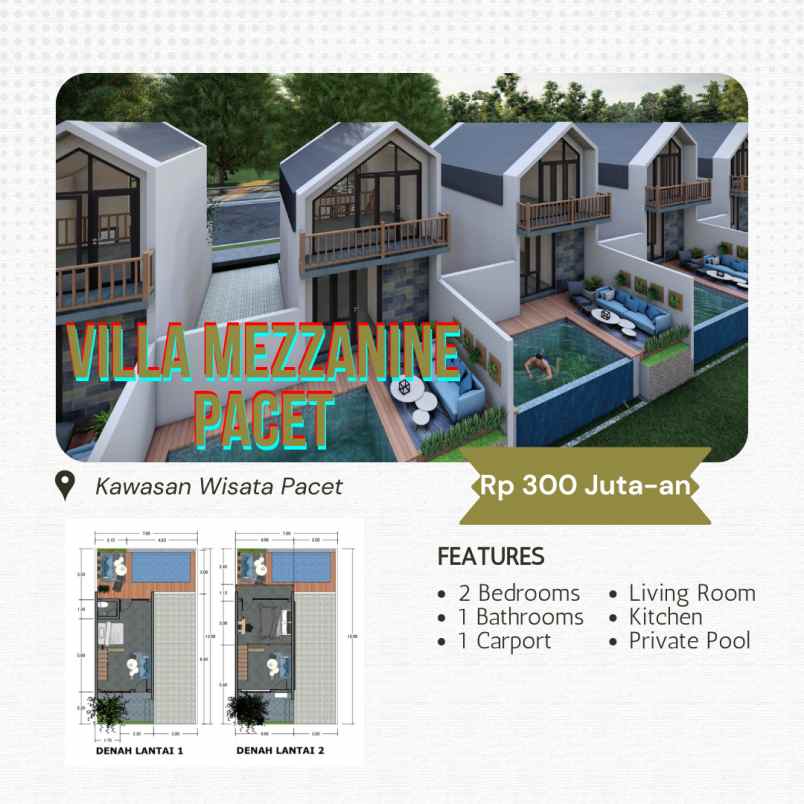 villa luasan besar murah kawasan pacet