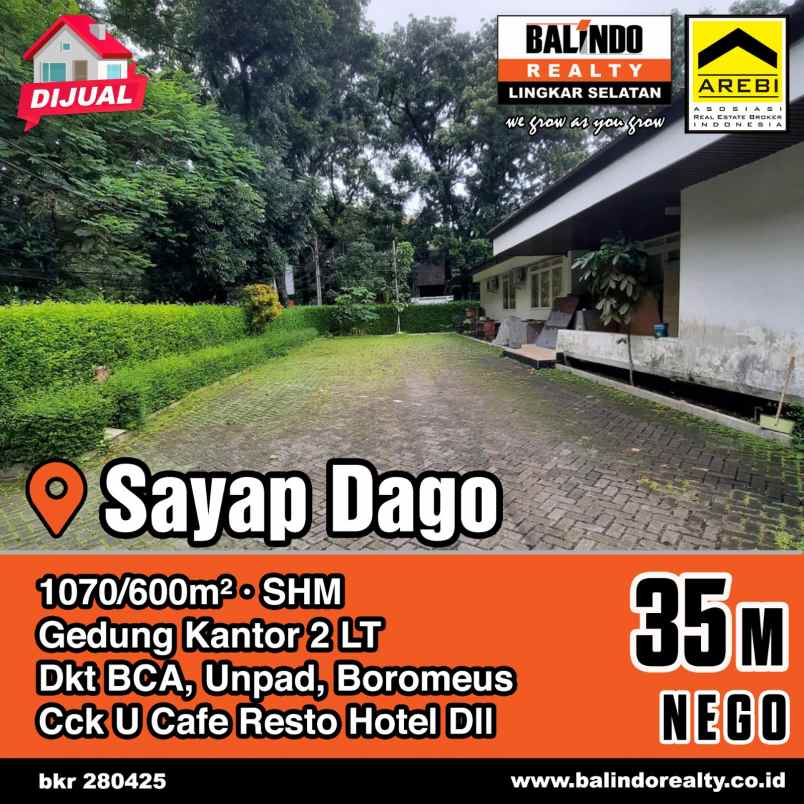 dijual gedung kantor strategis di sayap dago