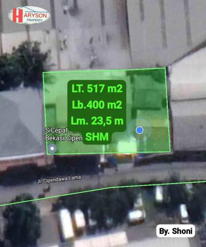 dijual gudang kios rumah 517 m2 kota bekasi