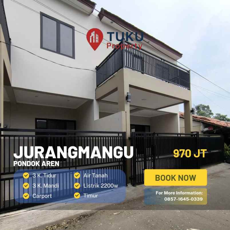 dijual murah rumah baru 2lt dekat smpn 12 jurangmangu