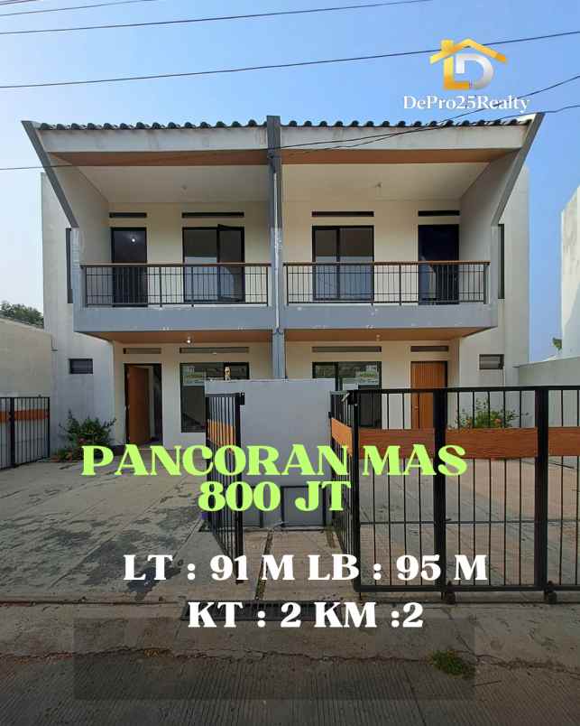dijual rumah 2 lantai 700 an juta di mampang depok