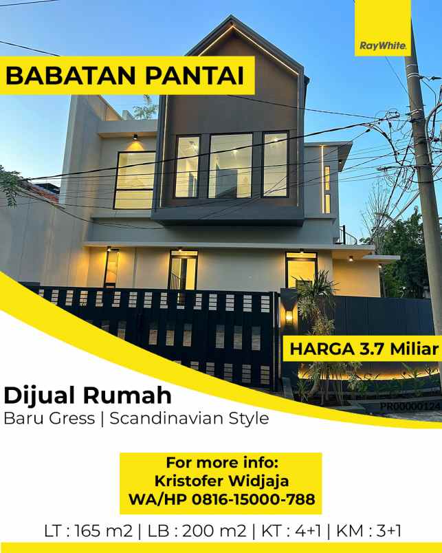 dijual rumah babatan pantai surabaya timur