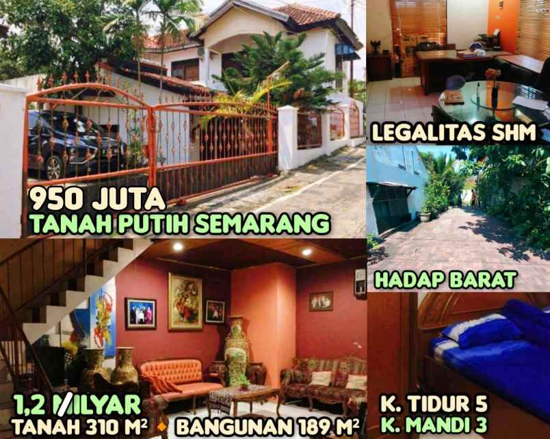 dijual rumah di tanah putih candisari semarang