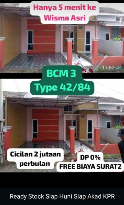dijual rumah jalan kelurahan satria jaya