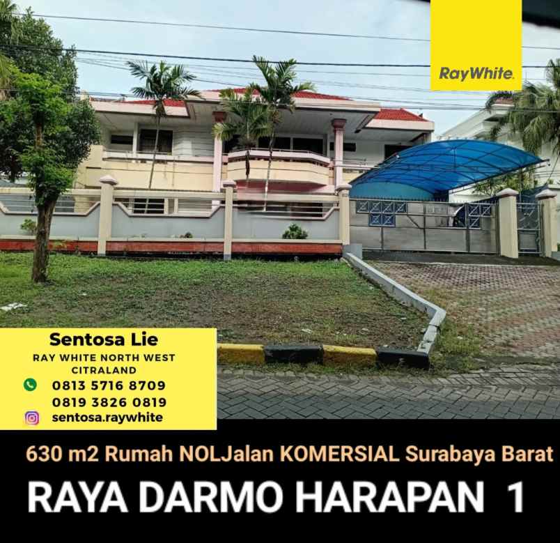 dijual rumah jalan raya darmo harapan