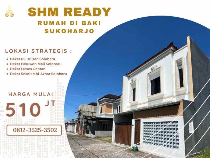 dijual rumah jl ovensari baki sukoharjo