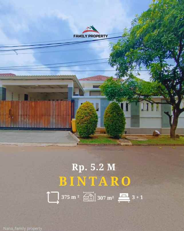 dijual rumah komplek bintaro jaya