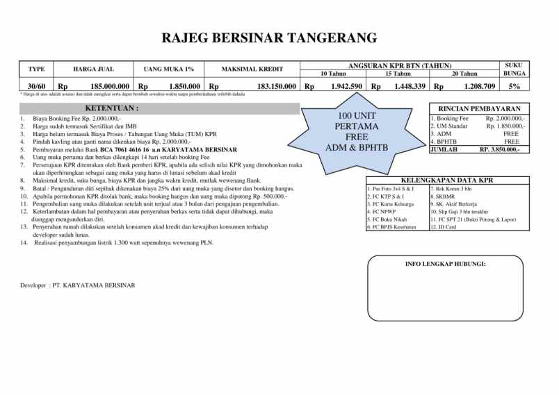 dijual rumah rajeg tangerang