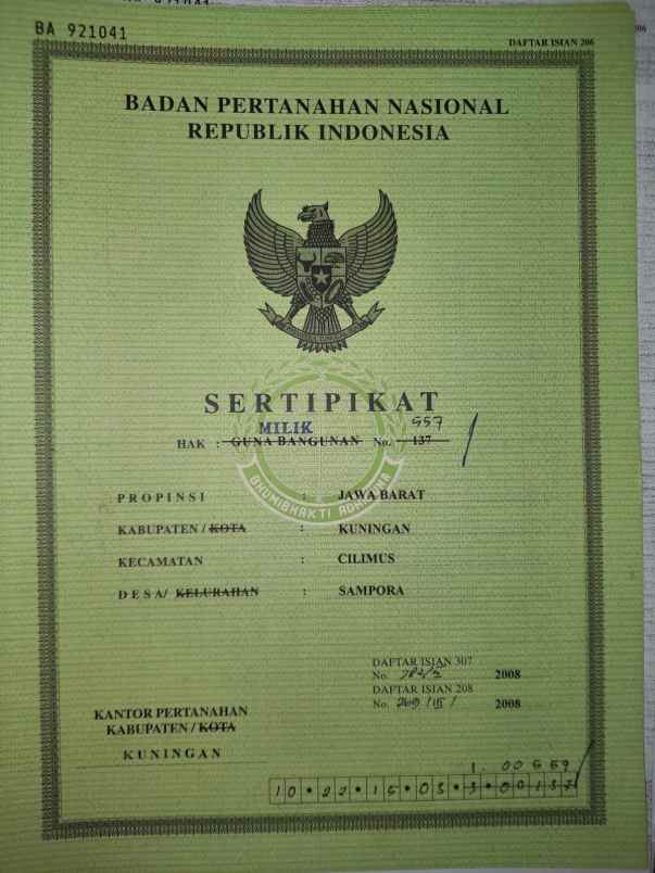 dijual rumah sampora cilimus