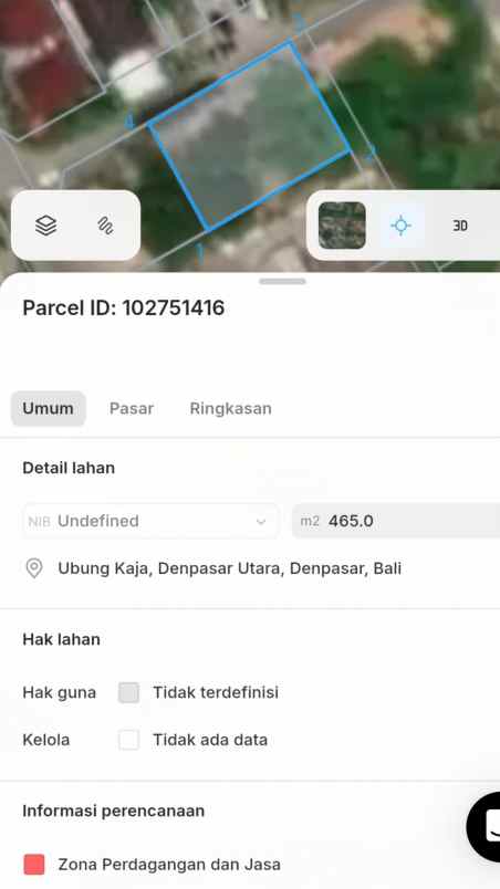 dijual tanah cargo taman ubung