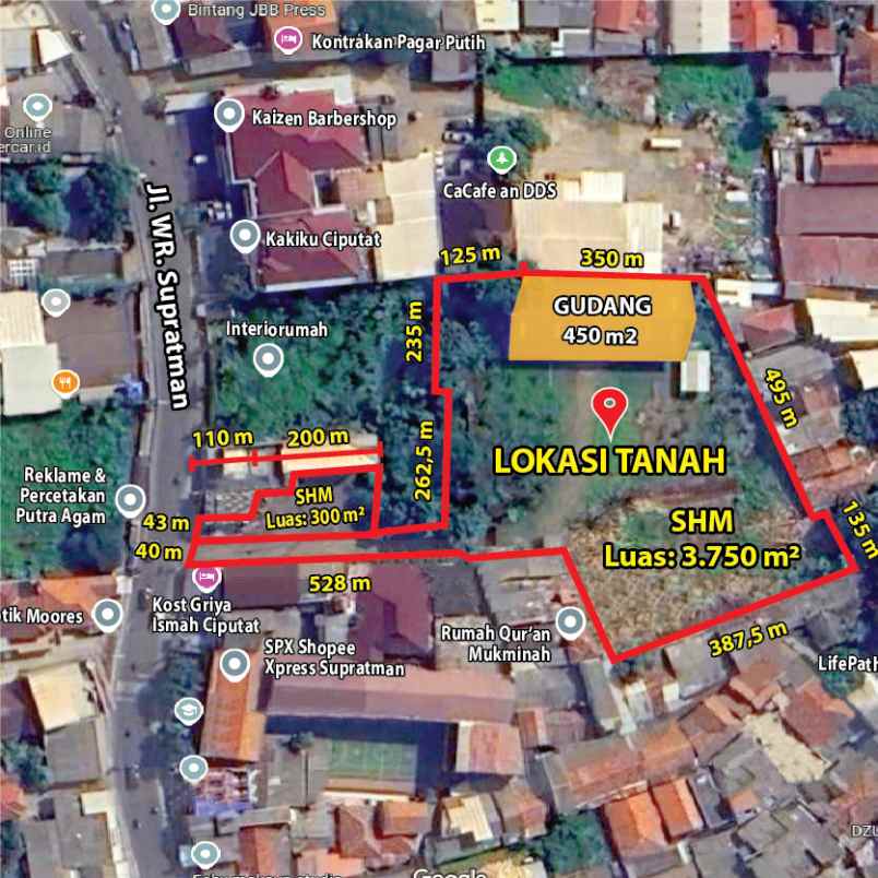 dijual tanah ciputat