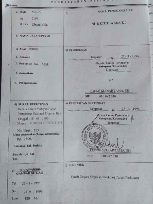 dijual tanah citra land