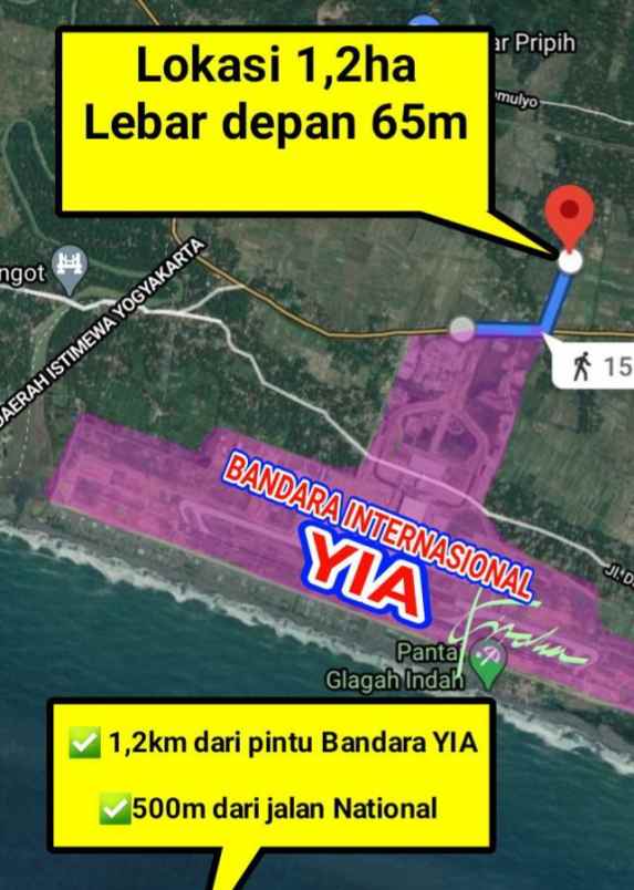 dijual tanah dekat bandara yia kulon progo