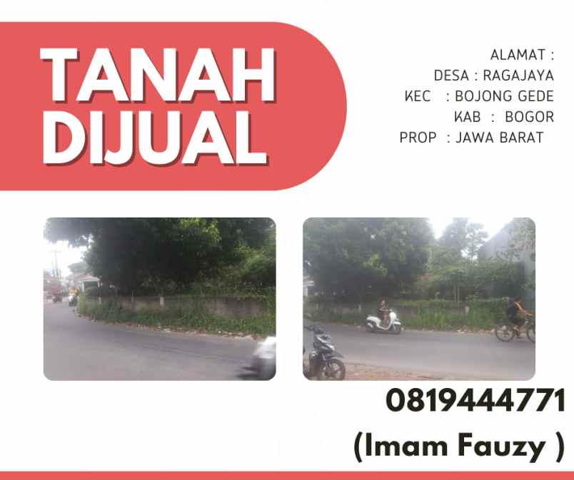 dijual tanah desa ragajaya kec bojong