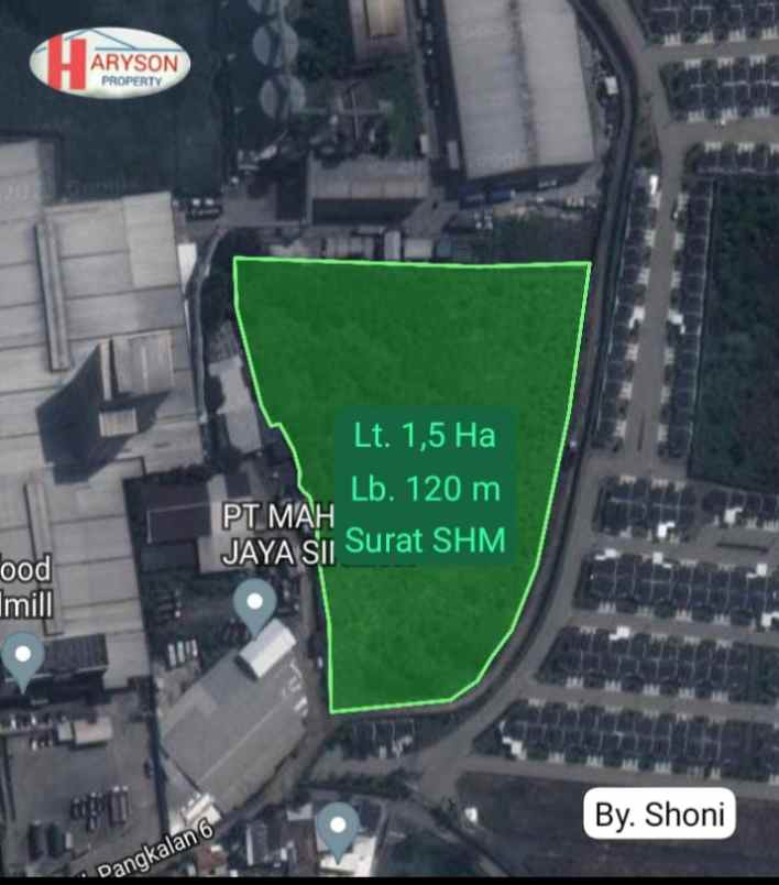 dijual tanah industri 1 5 ha kota bekasi