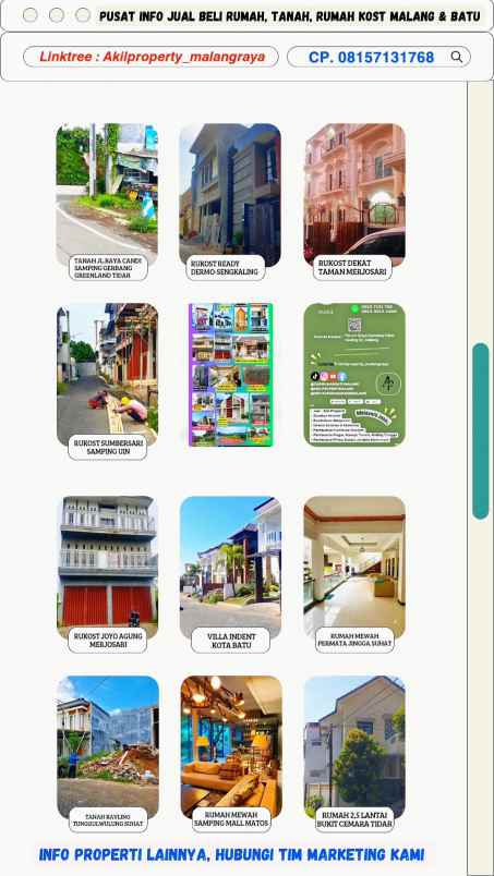 dijual tanah jalan joyo agung 2 area