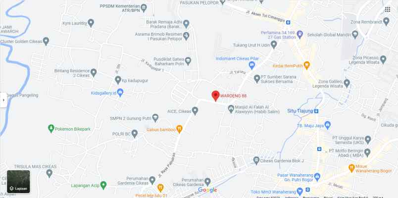 dijual tanah jalan raya pabuaran cikeas