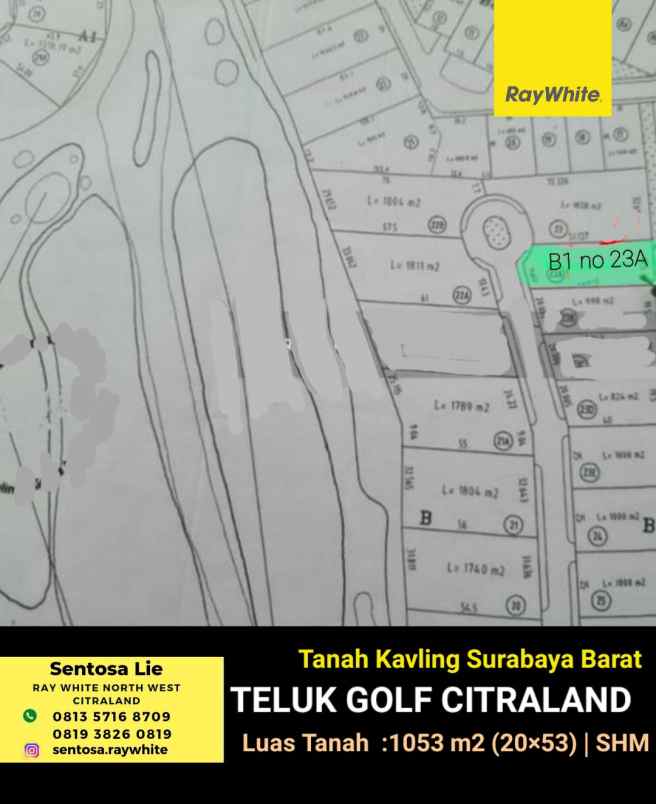 dijual tanah jalan teluk golf