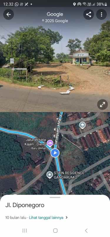 dijual tanah jl diponegoro gandarum