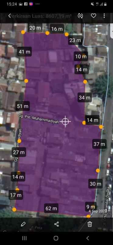 dijual tanah jl peta